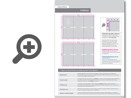 Product Bild faltblatt__gefalzt_auf_din_lang__6-seiter_(zickzackfalz)__beidseitig_bedruckt_(4_4_farbig_+_1_sonderfarbe_hks)