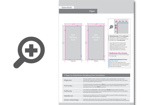 Product Bild flyer_din_lang_(10_5_cm_x_21_0_cm)__beidseitig_bedruckt_(4_4_farbig_+_2_sonderfarben_hks)